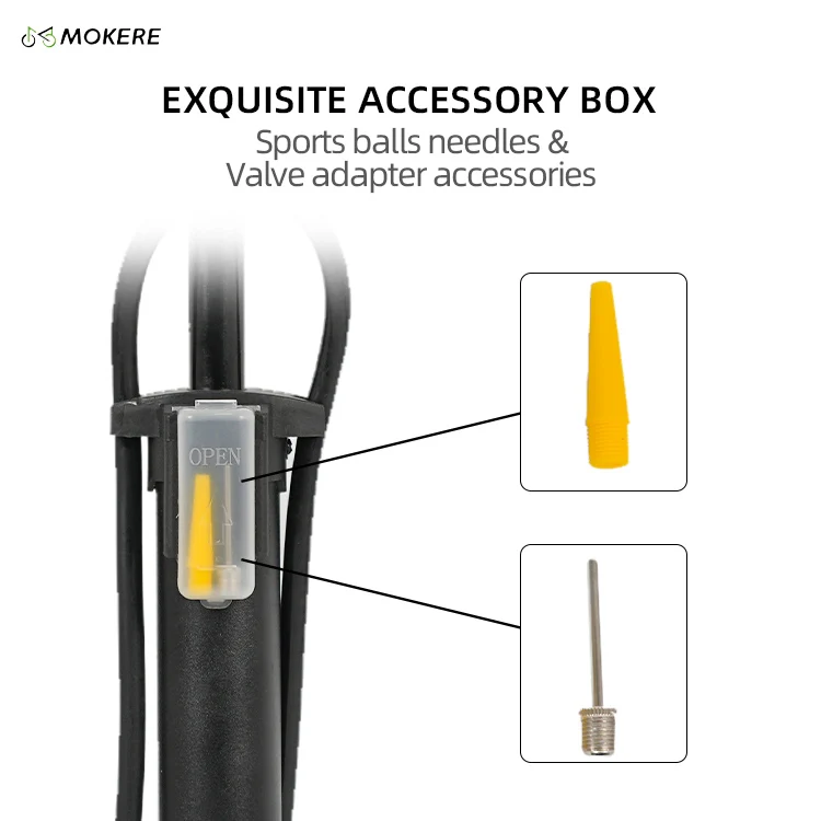 Hot Selling Durable Bicycle Hand Air Pump Thickened Carbon Steel and Plastic With Pressure Gauges