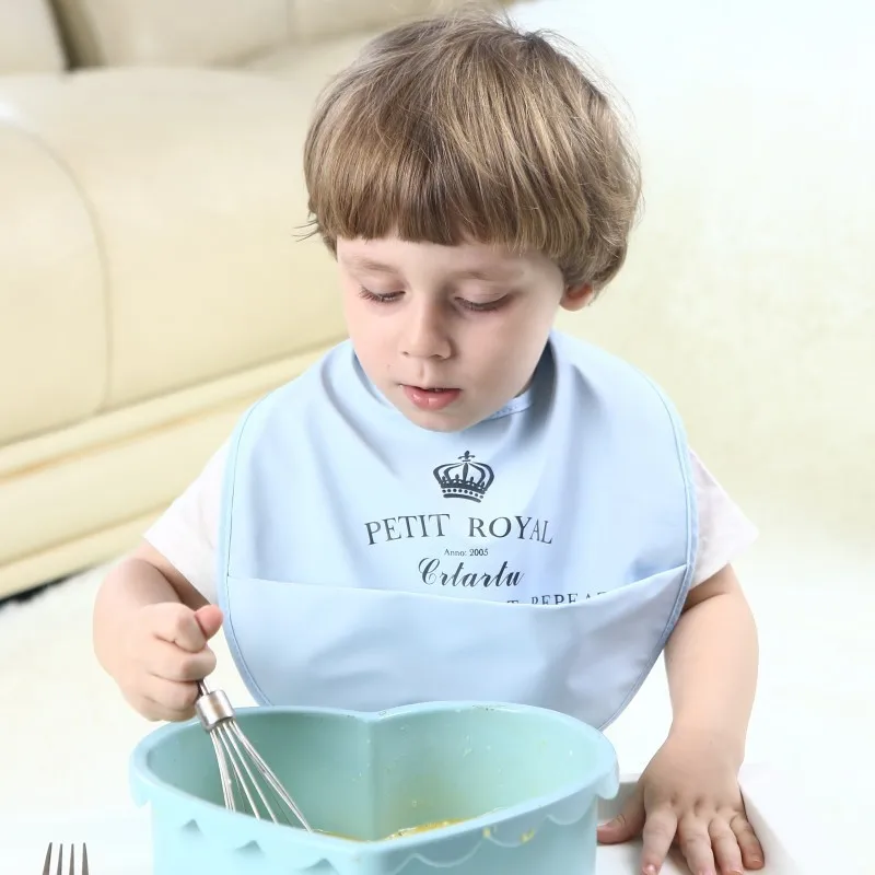 
Baby Bibs with Soft PU Food Catcher Drool and Feeding Bib for Boys Girls Infant Toddler Eating Pocket Nursing Easily Clean 