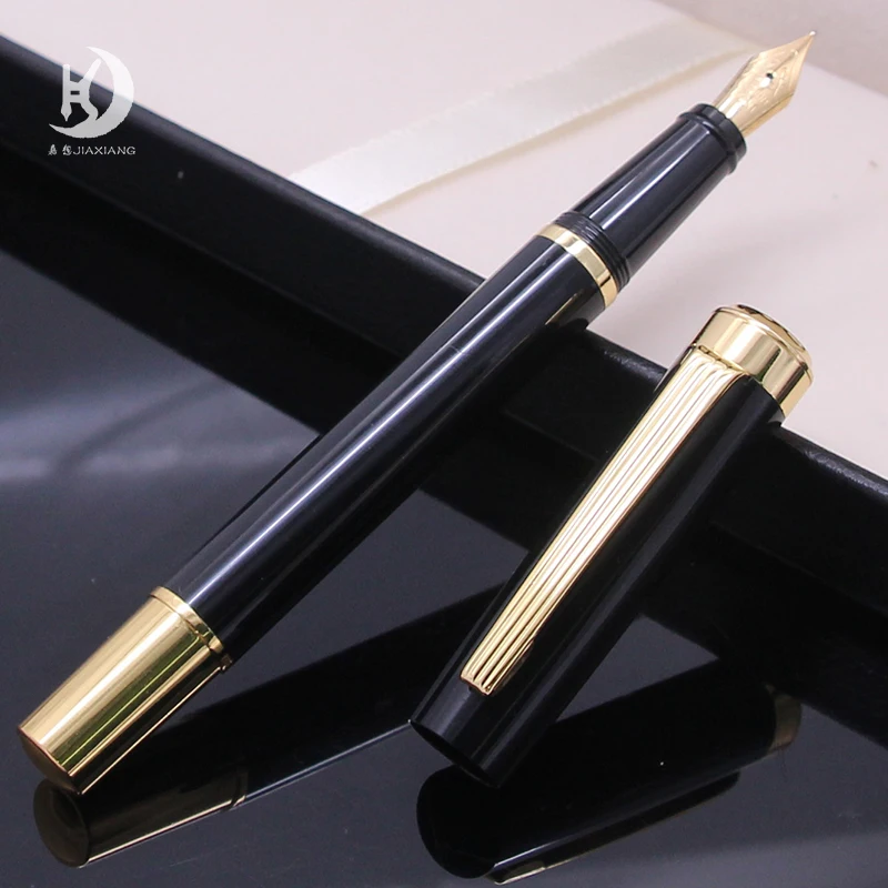 002 Luxury Business Gold Chrome Smooth Writing Iridium Calligraphy Ink Pen for Office Supplies
