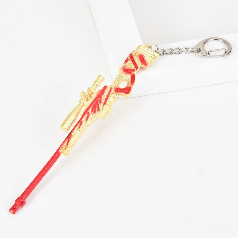 2022 new wholesale Eat chicken key chain 98K camouflage gold keel M416 key chain pendant