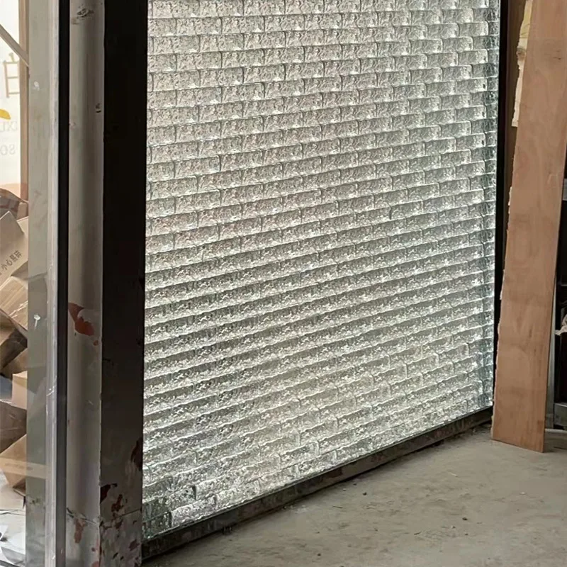 Ice surface crystal glass block wholesale transparent