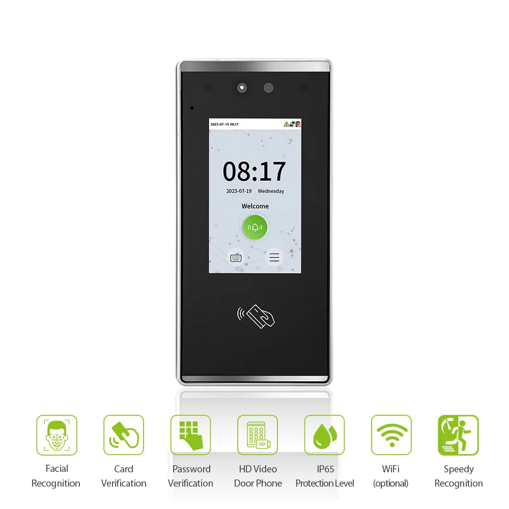 Wireless Biometric Office Face Recognition Door Lock Fingerprint Time Attendance Access Control System Machine