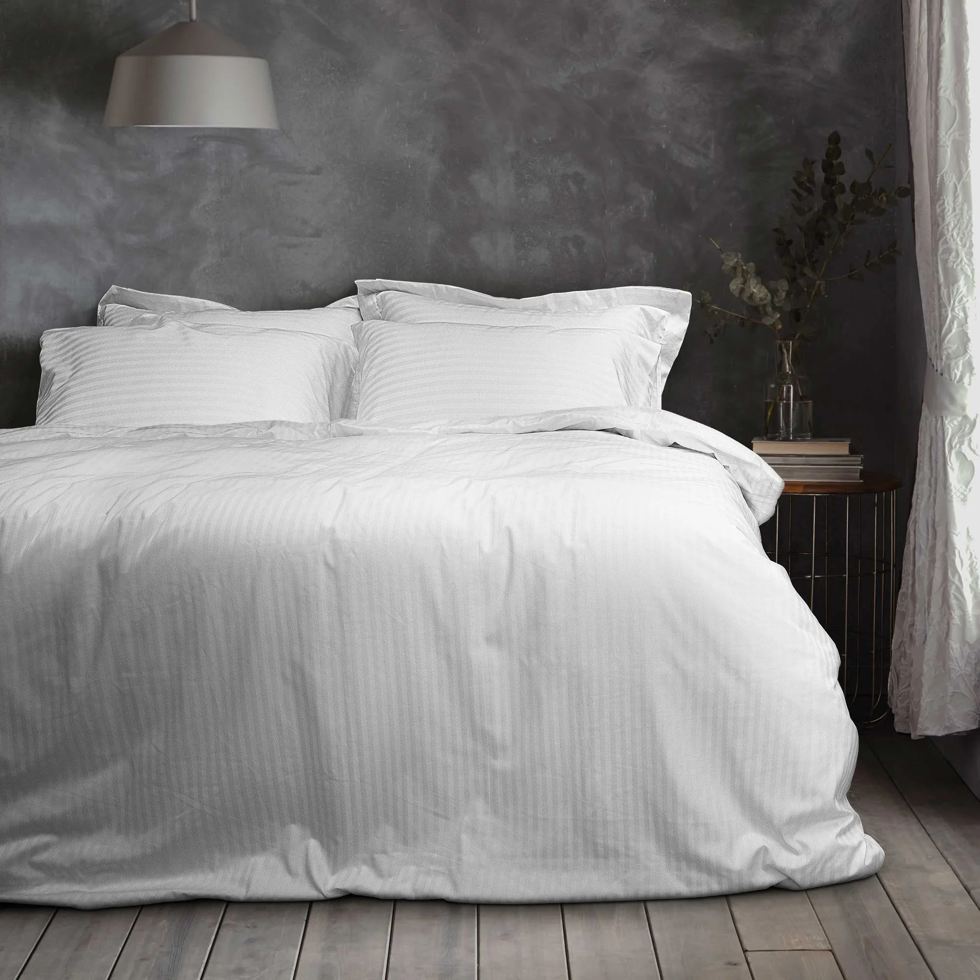 Deeda hotel linen 100 Cotton Fabric Beds Sheet 4 PCS Sets Four Piece Set 1cm stripe