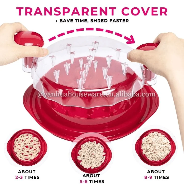 Customizable Kitchen Gadgets Meat twist with Clear Lid Chicken Shredded Machine Chicken Shredder Tool