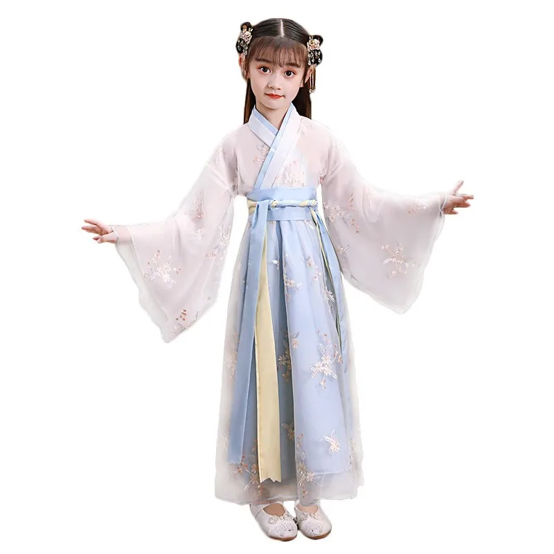 Girls ancient Hanfu children spring ancient costume super fairy Ru skirts autumn Tang suit