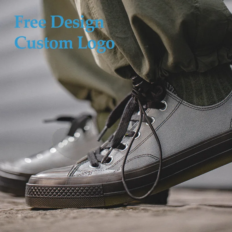 Classic Custom Rubber Sole Vulcanized High Quality Canvas Trendy Shoes Mens High Top Canvas Shoes