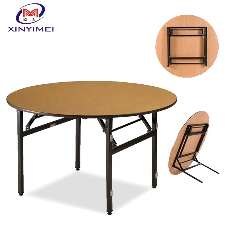 10 people  Wood Round Folding  Banquet Tables for banquet hall