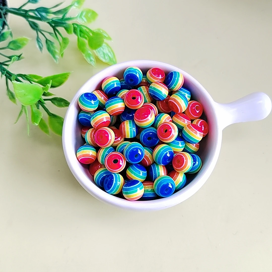 Factory Wholesale Resin Round Crystal Beads Good Quality Loose Acrylic Spacer Beads for DIY Jewelry Making Art Craft Decoration