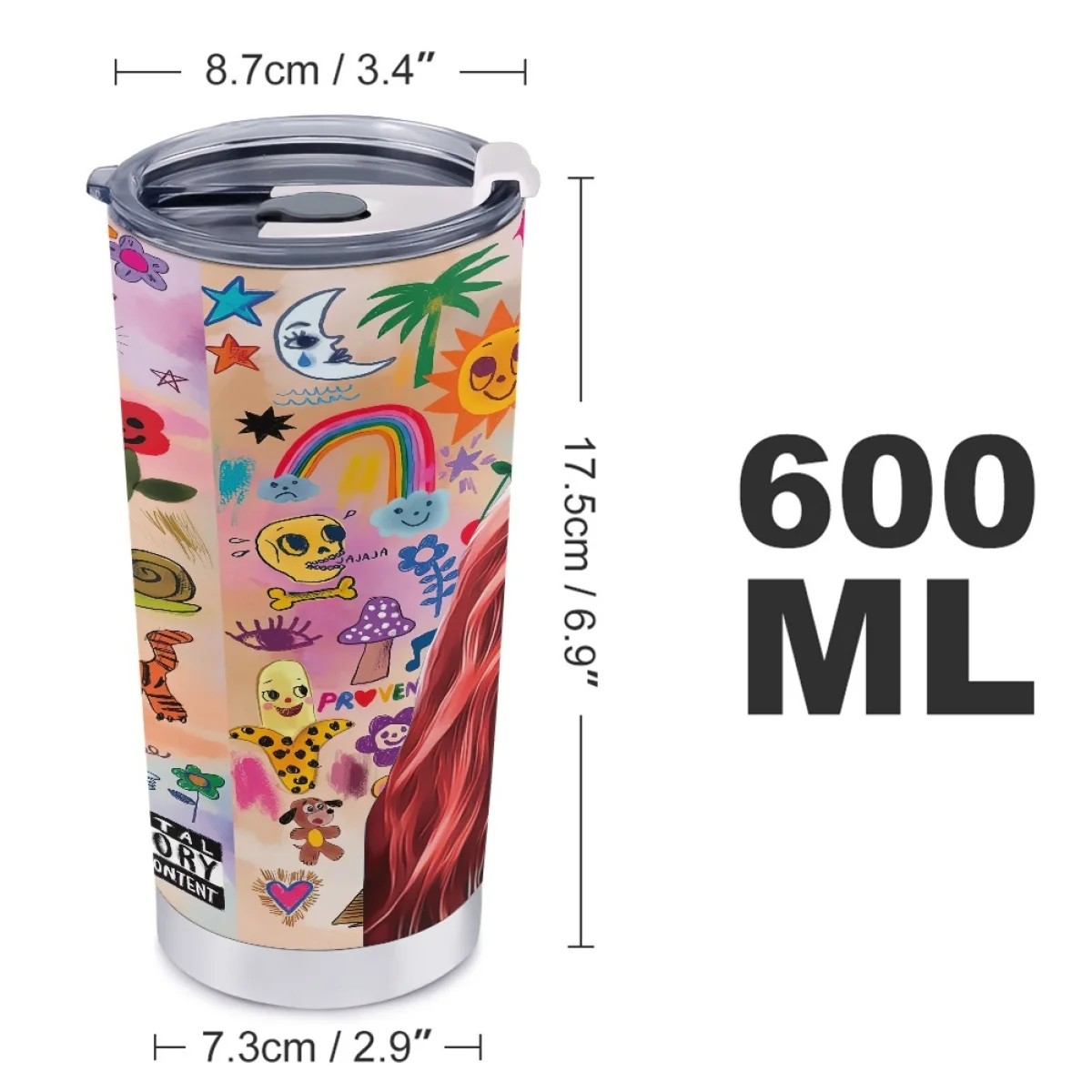 2023 Hot SellCustom Logo Karolg Manana Sear Bonito Metal Type Tumbler Cup Stainless Steel 600ML Car Cup  Large Capacity