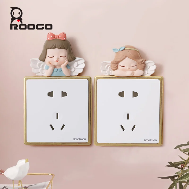 Угловые переключатели ROOGO, наклейки с наилучшими пожеланиями, домашняя гостиная и спальня, настенные наклейки, украшения для дома