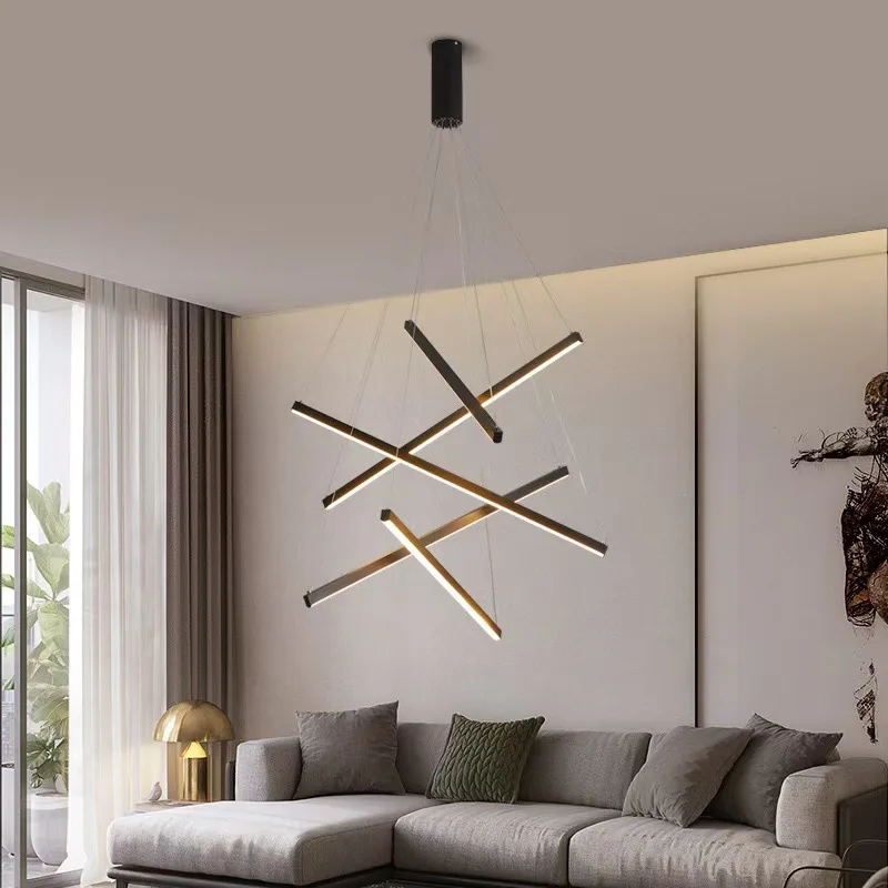 Minimalist Black Multi Cube Pendant Lighting Bar Long Linear Hanging Kitchen Lighting Modern Chandelier Luxury For Home