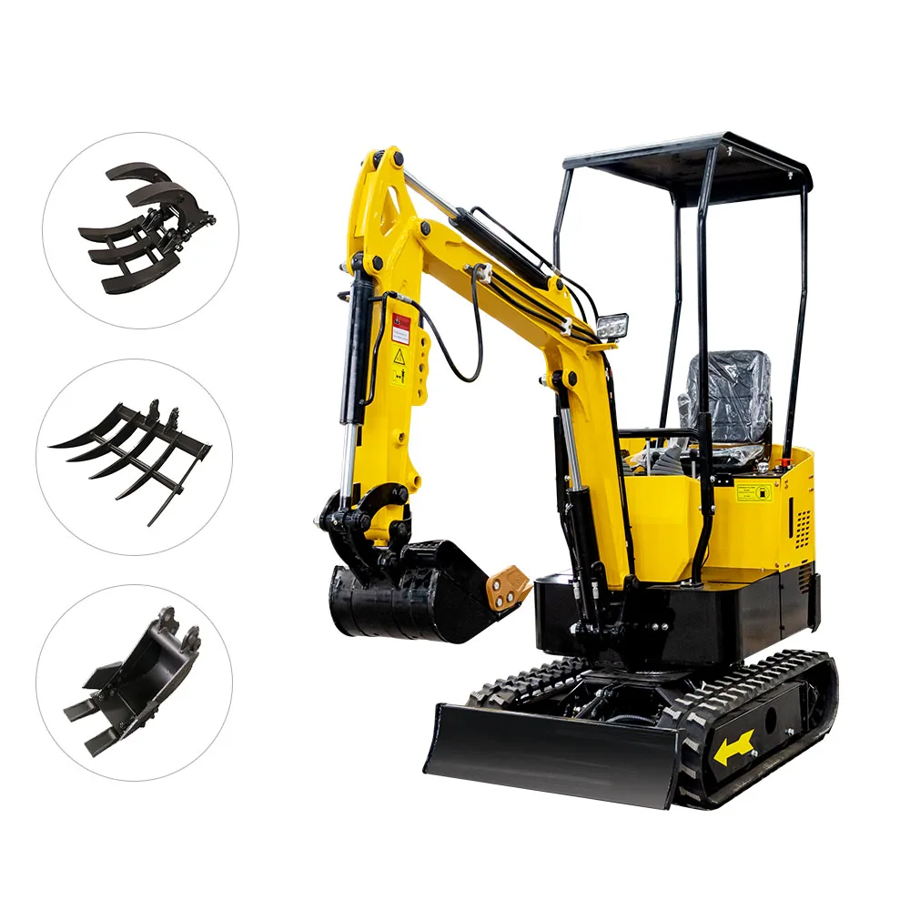 1000kg Home Use Mini Excavators Famous Motor Cylinder Power Building Engine Unique Mini Digger Bucket Crawler Home Use
