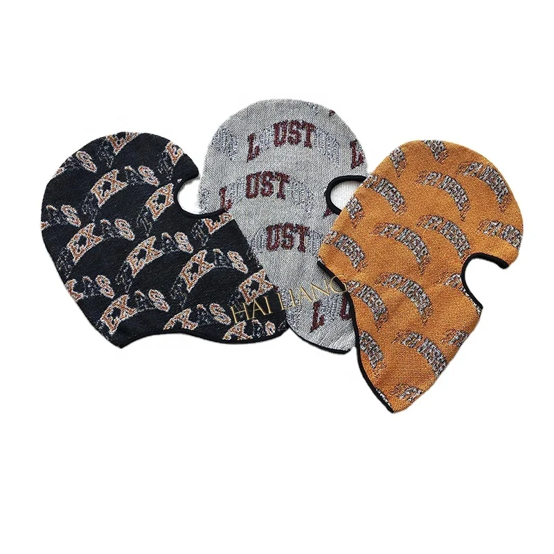 Wholesale Fashion Tapestry Balaclava Custom Full Face cover one hole Knitted Ski Mak s Balaclava hat