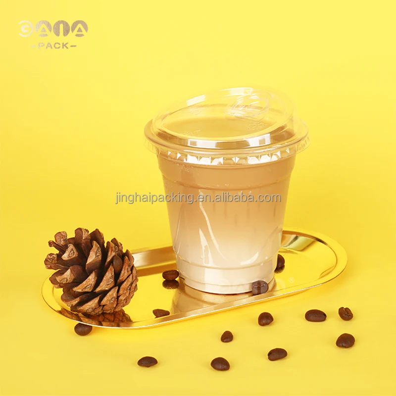 GAIA Factory Disposable PET Cup Plastic Custom 12OZ 16OZ 20OZ 24OZ Ice Coffee Cup With Lids