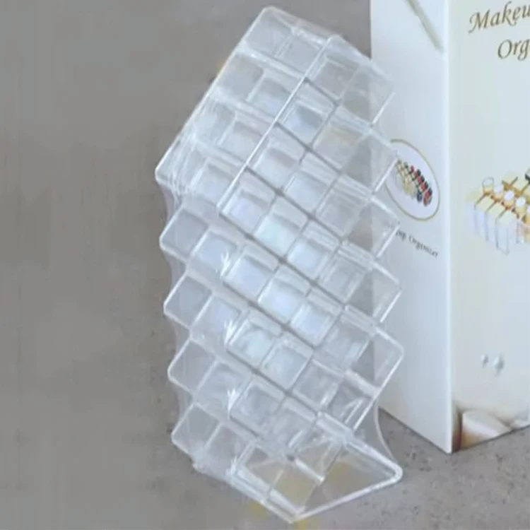 High Quality Fish Type 16 Slots 28Slots Stackable Clear Lipstick Display Stand Acrylic Lipstick Organizer Holder