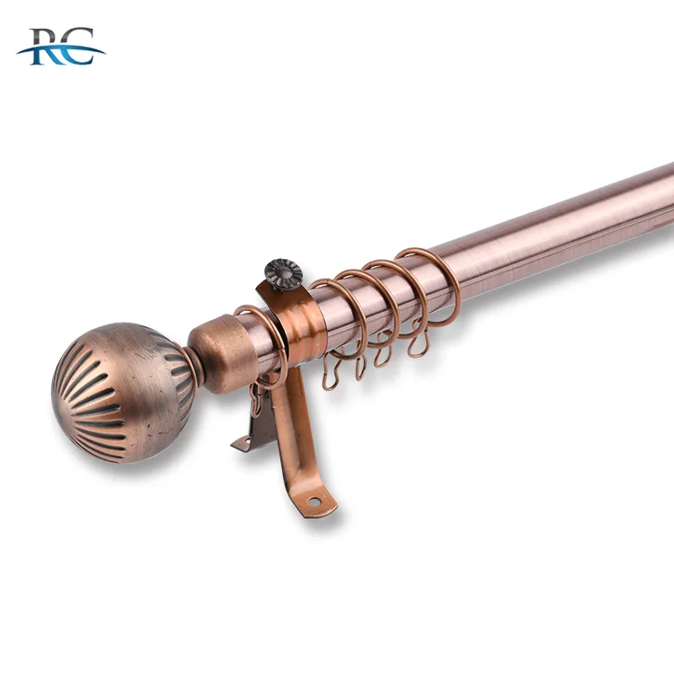 ome sell well high quality extendable window double iron curtain rods set curtain poles and accessories