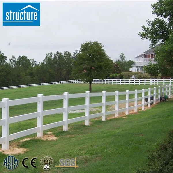 Wholesale European Style High Security PVC Used Horses Rail Fences For Sale