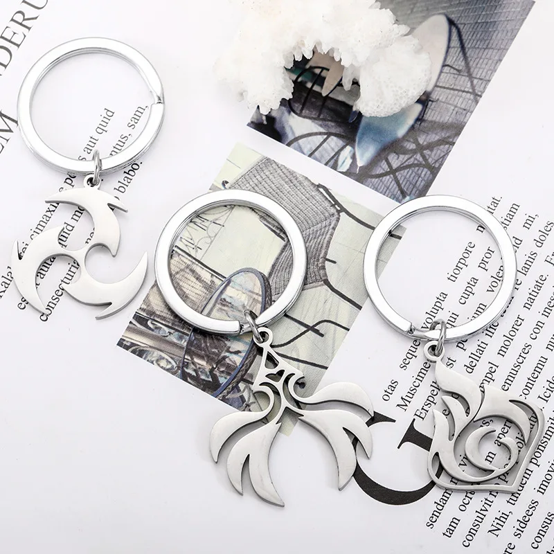 Xinxing Creative Fashion Stainless Steel Pendant Keychain Game Genshin Impact Anime Keychain for Anime Lovers Youth Men Women