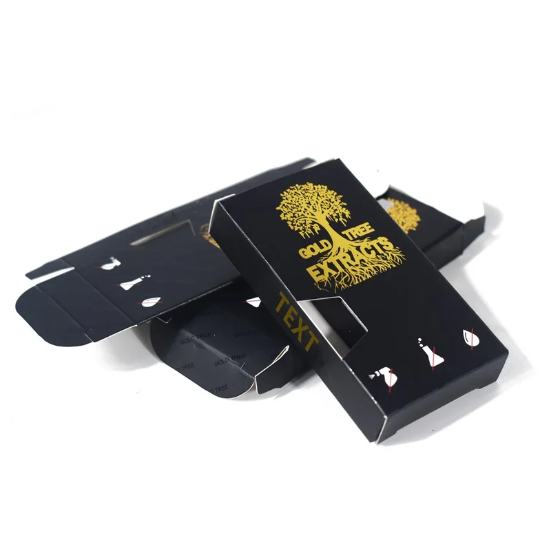 Custom logo folding paper empty cartridge packaging hang tab package box with full color printed