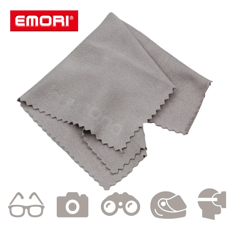  RTS 10 шт./Партия 15x15 см Embosses логотипа Анти-туман микрофибра замша очки ткань для