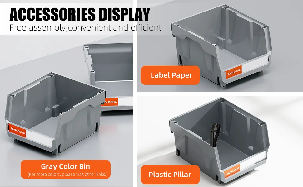 6pcs Grey V1|13.5x10.5x7.6cm/5x4x3in Household Plastic storage box Multi-layer separation sorting plastic storage box for dolls