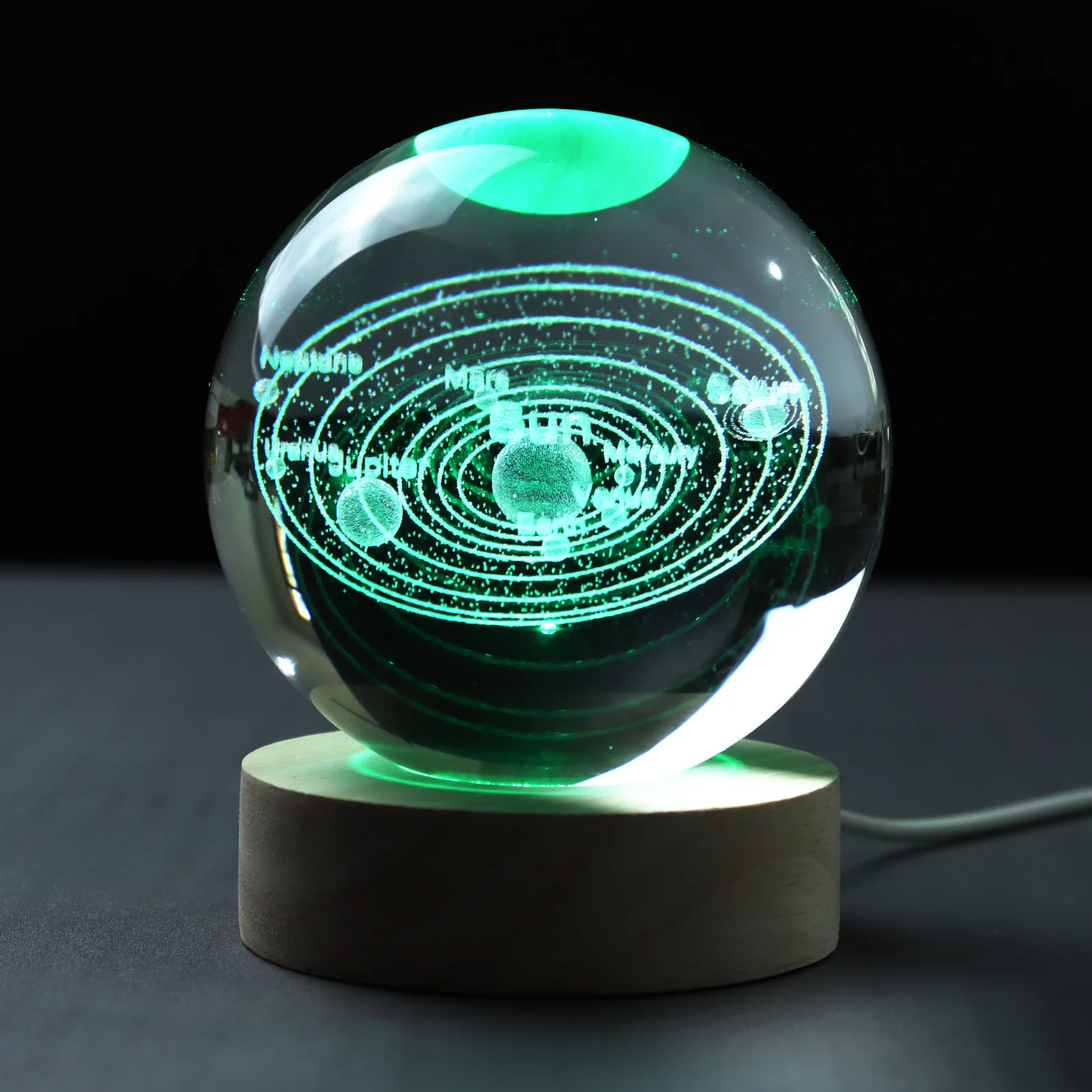 3d laser solar system  crystal ball lamp for kids night light lamp