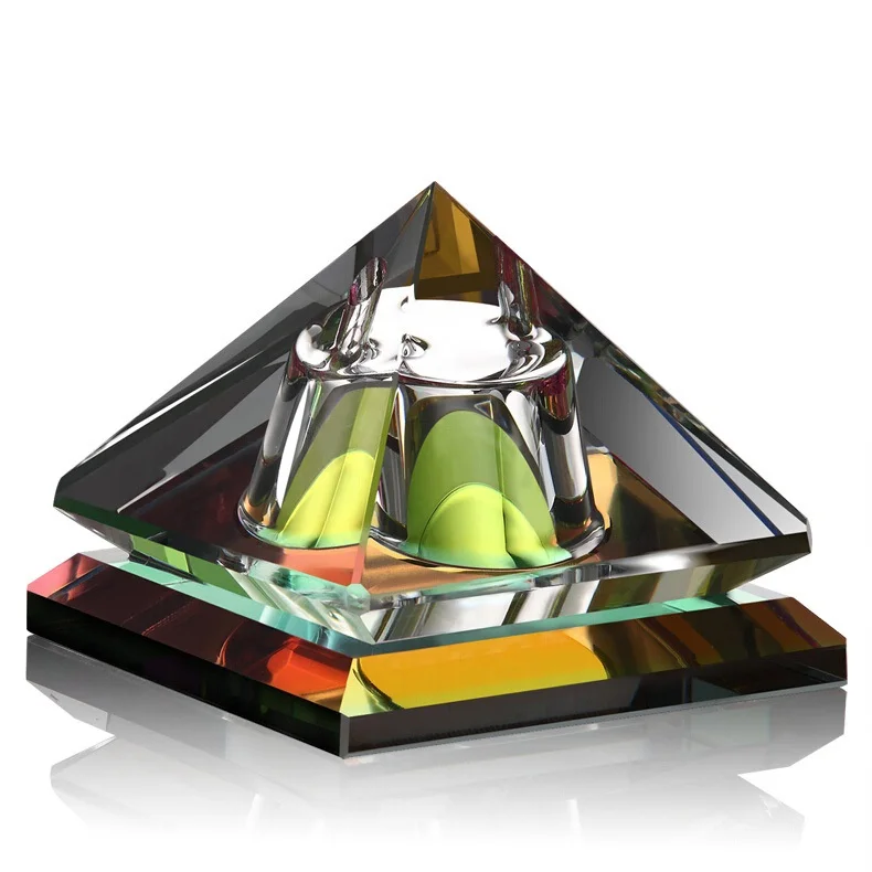 pyramid shape car crystal Perfume bottle for car interior and accessories decoration