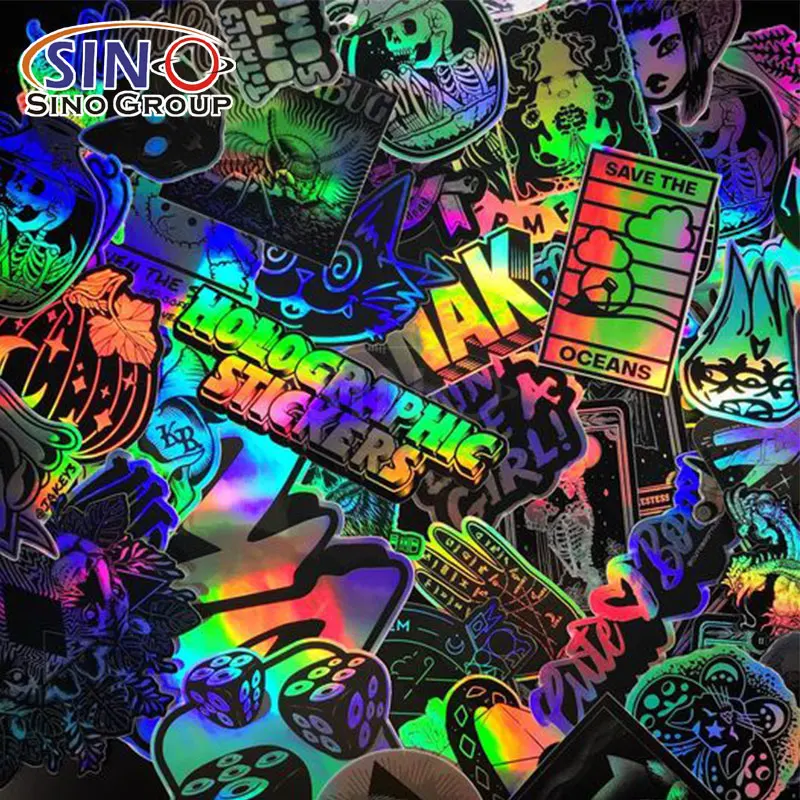 Best Seller Laser Holographic Digital Image Processing ECO UV Inkjet Media CMYK Solvent Printed Self Adhesive Vinyl Film Roll