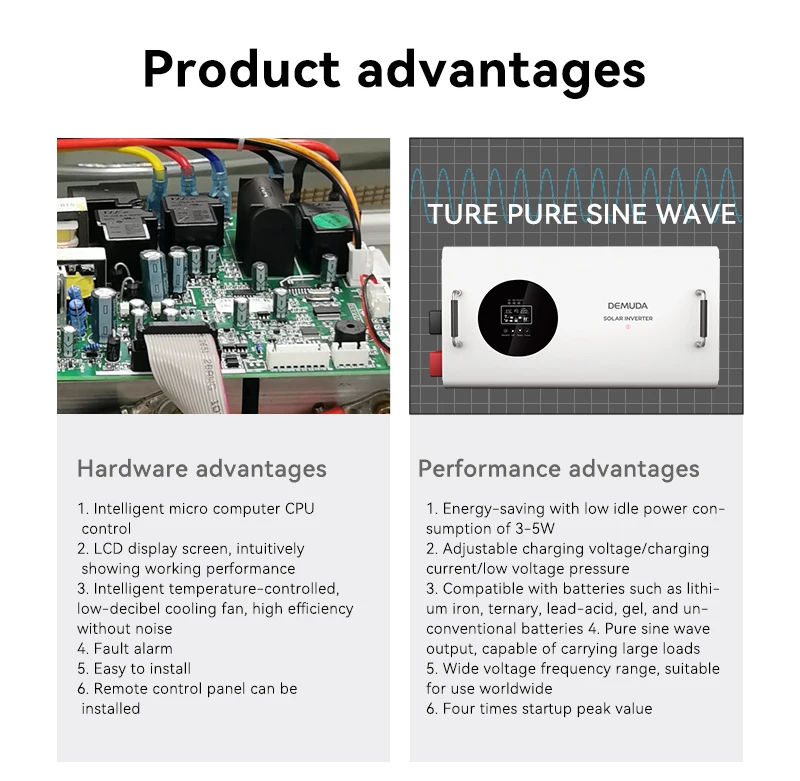 Low Frequency 1000w 2kw 3Kw 4000 5000 6000 watt 24v 48V UPS Pure Sine Wave Sofar Solar Panel Inverters Converters invt Charger