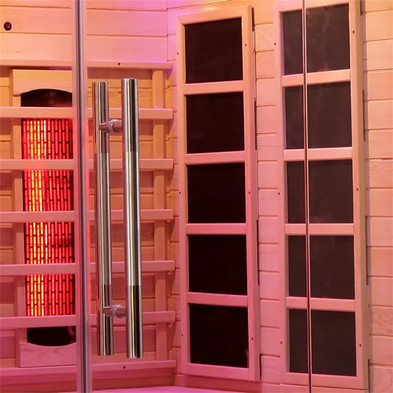 High end hemlock infrared dry sauna for 2 person indoor therapy sauna with control panel for off stress