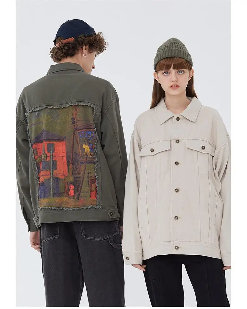 Fashion Wholesale Plus Size xxxl Size Custom  Women  Varsity Denim Jacket For Men