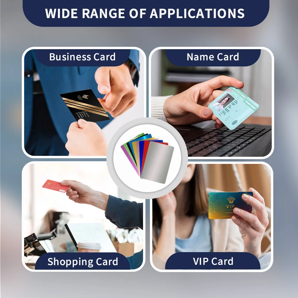 Good Price 0.2mm 0.8mm Customized Logo Standard Aluminum Blank Metal Business Cards Fibre laser engraving metal card