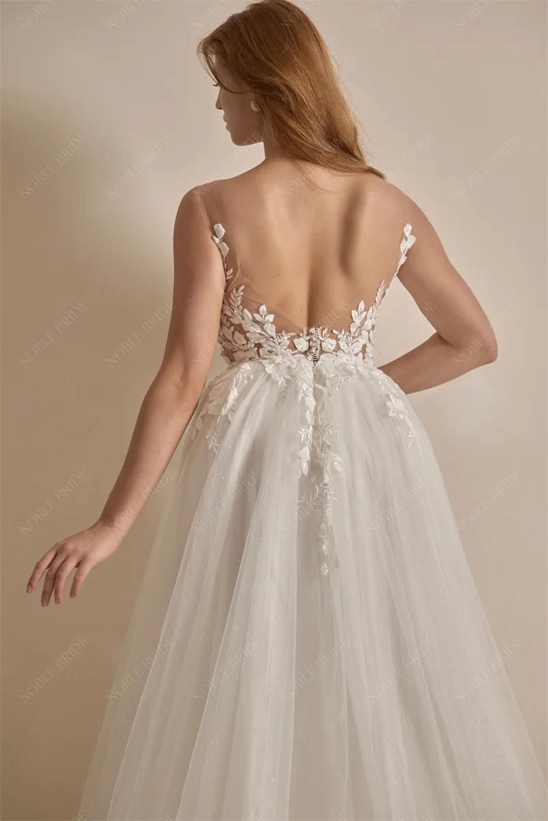 Chinese Factory Made Tulle Wedding Dresses Elegant A Line Gown For Bridal Wedding Wear