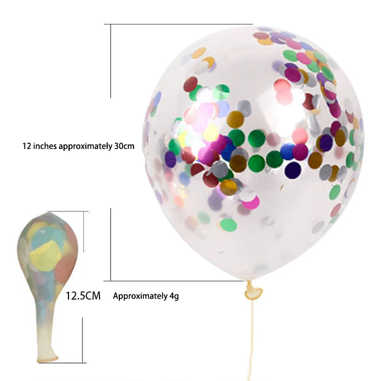 QAKGL Wedding decoration birthday party decoration 12 inch paper sequin balloon stuff golden bubble confetti balloon