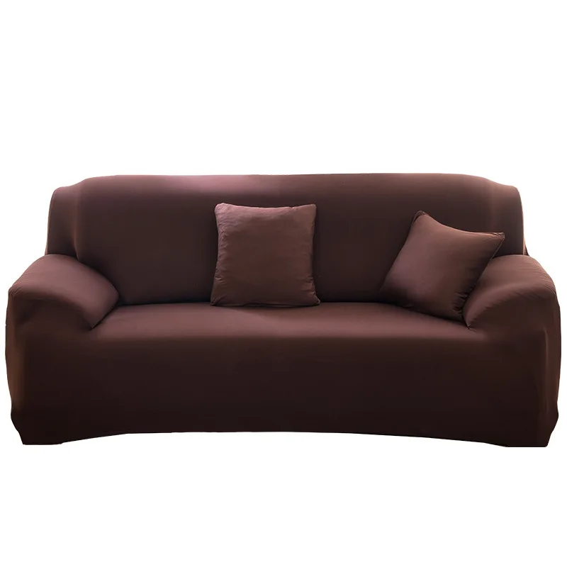 hot sale full cover 1/2/3/4seats seaters  stretchable solid color plain dark grey elastic stretch sofa cover milk silk slipcover