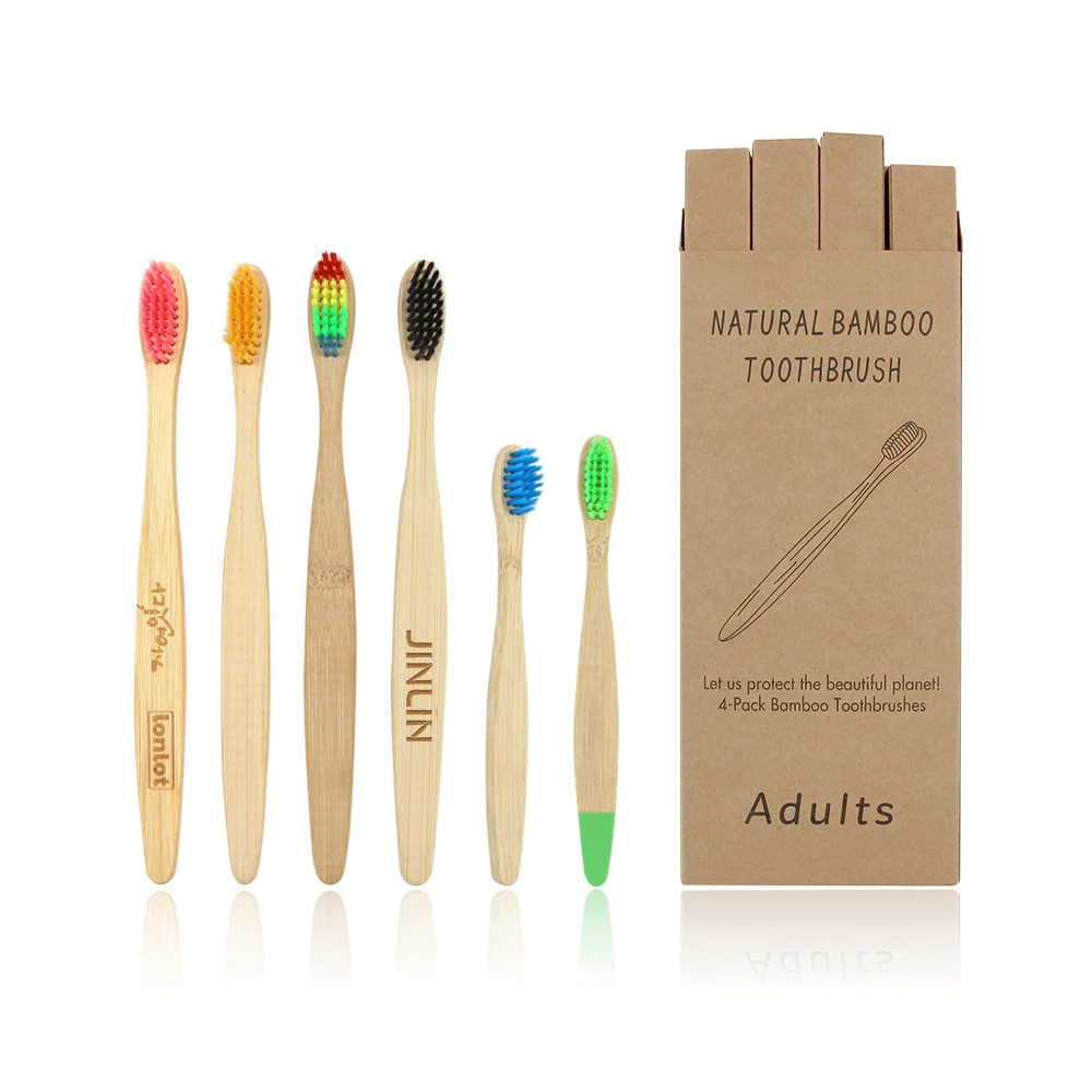 Wholesale Natural Biodegradable Soft Bristle Eco-friendly Disposable Adult Children Bamboo Toothbrush With Oem Odm