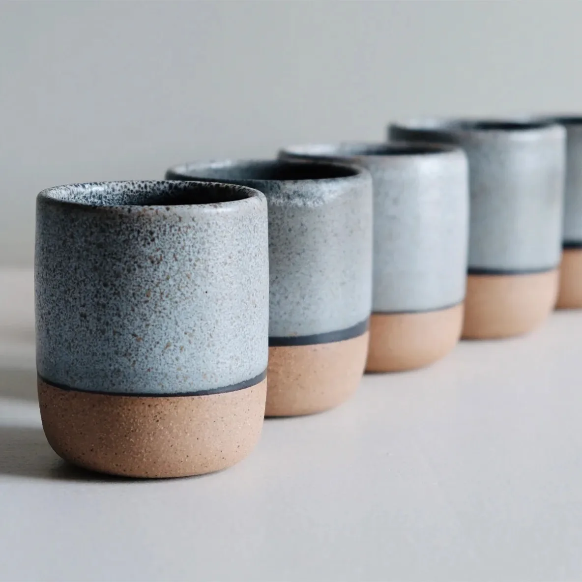 New Arrival Double Color Design Mini Espresso Coffee Tea Mug Matte Stoneware Mug Without Handle
