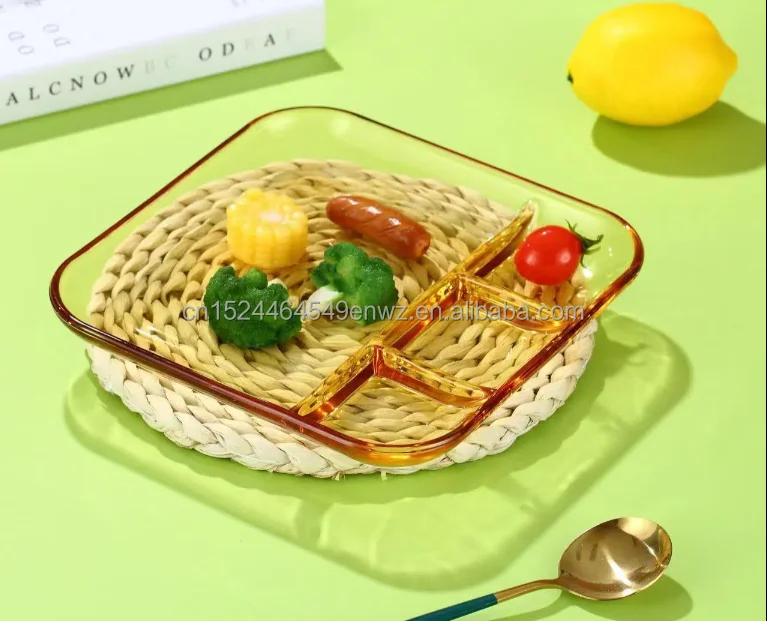 new design glass plate salad bowl  fruit and vegetables Glass for dessert