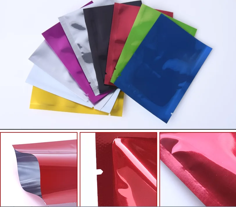 Custom reusable plastic aluminum laminated bag 3 side seal sachet cosmetic packaging bags