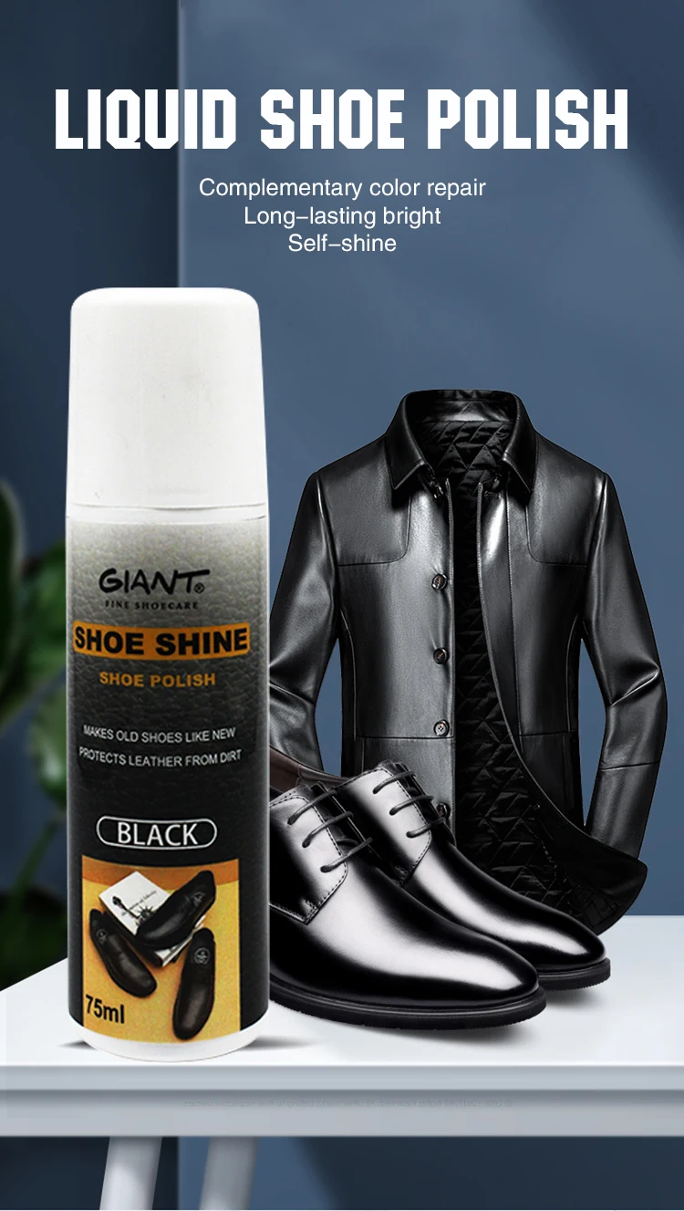OEM Customizable Long-Lasting Liquid Shoe Polish Rich Carnauba Wax Offers Bright Shine Smooth Leather Treatment Shoe Care