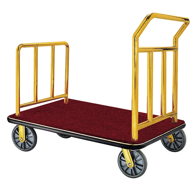 Тележка для багажа bellman для отеля с титановым золотым покрытием