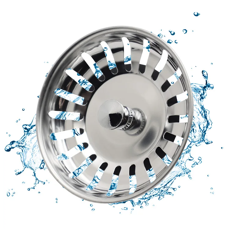 Sonda 732251 Stainless Steel kitchen 83mm Drain Basin Polished Anti Clogging Basket Sink Plug Drainer Waste Filter Strainer