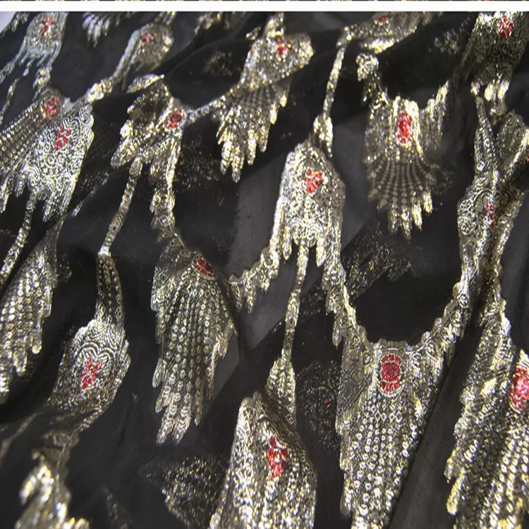 silk chiffon with lurex fabric silk lurex blended fabric silk jacquard urgiri fabric