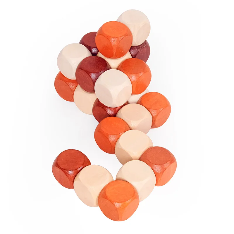 Wholesale Wooden Twist Snake Cube IQ  Brain Teaser Cube Puzzle Toy