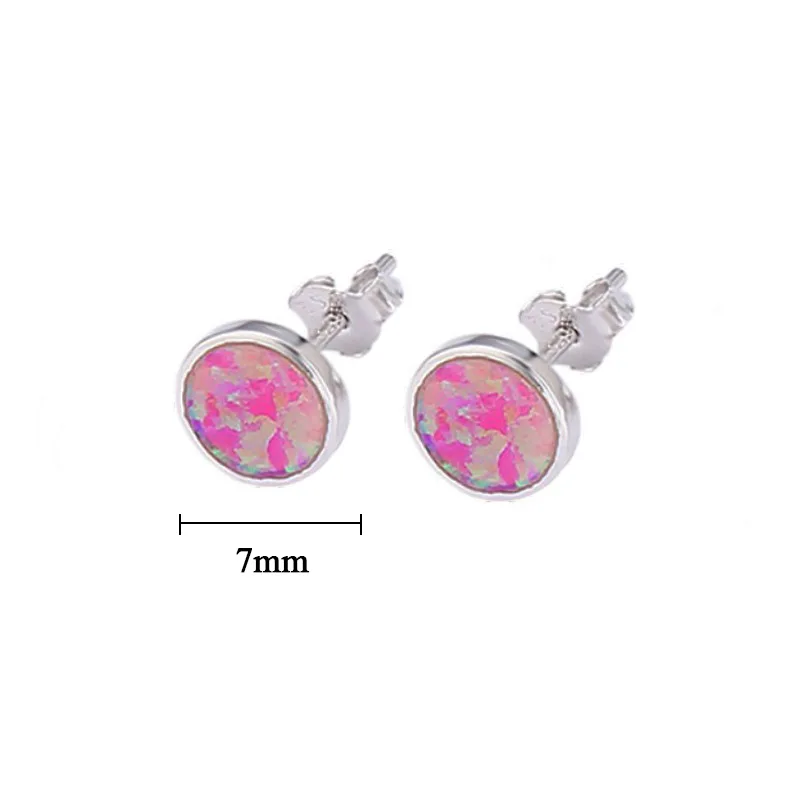5/7mm Fine Jewelry Vintage Earrings 925 Sterling Sliver Cartilage Piercing Stud Opal Earrings