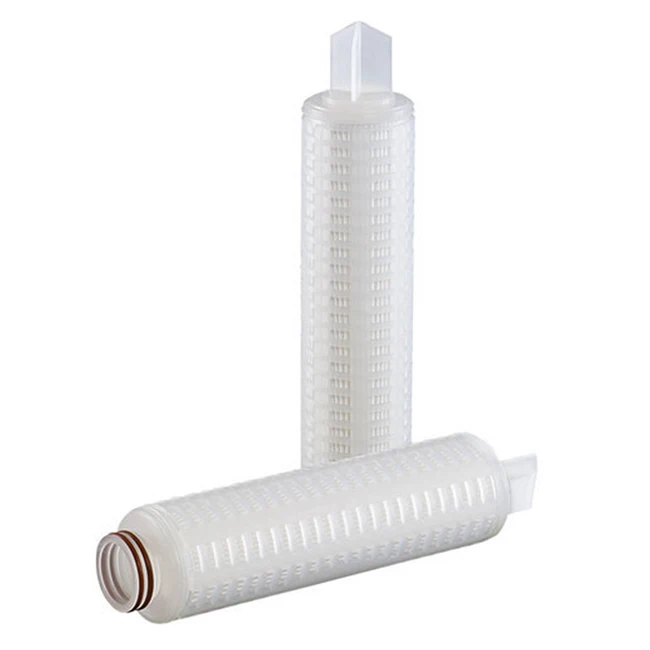 Absolute Rating 0.1 0.22 0.45 micron  Pleated Asymmetric PES Membrane Microporous Filter Cartridge For Bottled Water Filtration