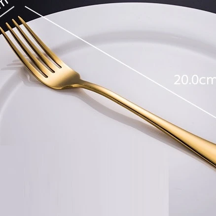 LDX011-2 Luxury Gold single fork Knife Fork and Spoon Gold Plated Low MOQ Camping Dining