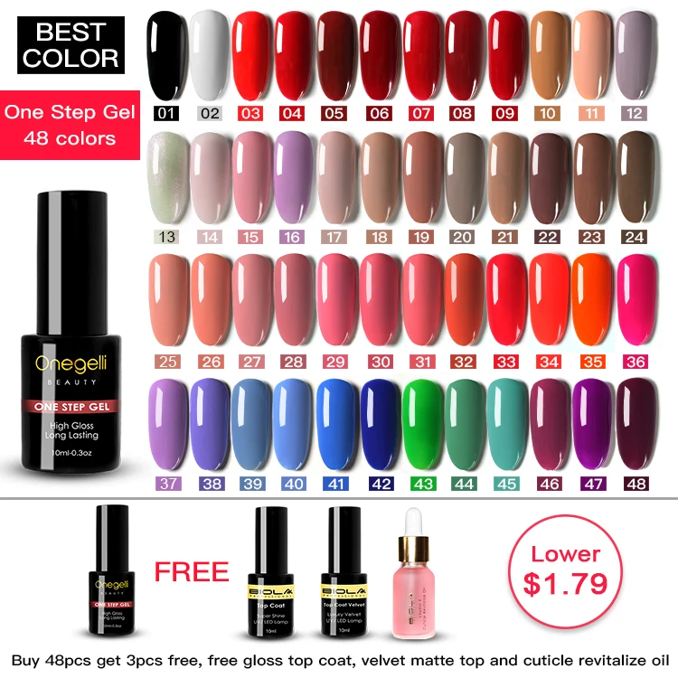 Private Label One Step Gel UV Gel Set 48 Color Nail Supplies