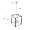 Modern Industrial Lantern Geometric Black Metal Indoor Pendant Light Kitchen Island Chain Black Chandelier