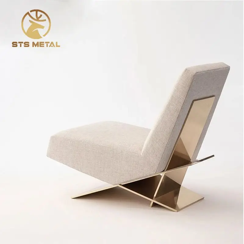 Scandinavian stainless steel single sofa chair modern simple designer living room villa fashion leisure chair customized